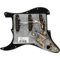 Preview: Pre-Wired Strat Pickguard, Tex-Mex SSS, Black 11 Hole PG