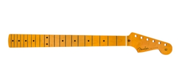 Fender 50s Stratocaster neck, 21 vintage frets, 7,25 radius maple fb, soft V-shape, amber lacquered