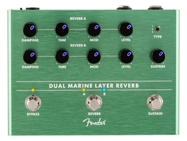 Dual Marine Layer Reverb, effects pedal for guitar or bass