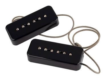 Lollar P-90 Soapbar single coil pickups, neck and bridge, black