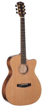 CORT Westerngitarre, FLOW OC, Natur Satin, Preamp, Softcase