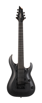 CORT E-Gitarre, KX707 Evertune, Open Pore Black, 7-Saiter, Tasche