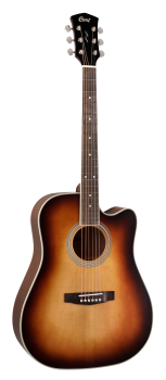 CORT Westerngitarre, PURE-DC, Satin Light Burst Top Natural Satin Body