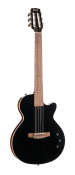 CORT E-Gitarre, Sunset Nylectric II, Nylon, Schwarz, Preamp, Tasche