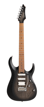 CORT E-Gitarre, X-700 Triality, Open Pore Black Burst, Tasche