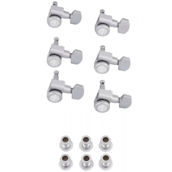 Locking Stratocaster®/Telecaster® Staggered Tuning Machines Brushed Chrome 6-pack