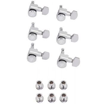 Locking Stratocaster®/Telecaster® Staggered Tuning Machines (Polished Chrome) 6-pack