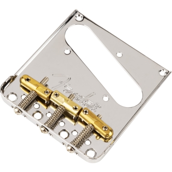 3-Saddle top-load/string-trough tele® bridge with compensated brass “bullet” saddles