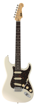 FGN E-Gitarre, Neo Classic ST 100, SSS Pickups, Vintage White, Gigbag