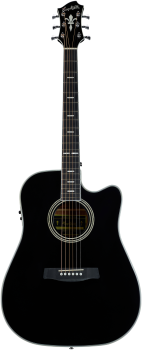 HAGSTROM Westerngitarre, Siljan II, Dreadnought, Black Gloss