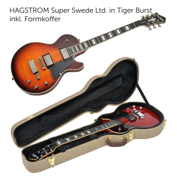 HAGSTROM Paket, Super Swede Limited Tigerburst inkl. Koffer