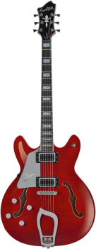 HAGSTROM E-Gitarre, Super Viking, Wild Cherry Transparent Flame, Links