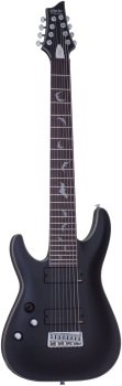 SCHECTER E-Gitarre, Damien Platinum-8, Satin Black, Linkshänder