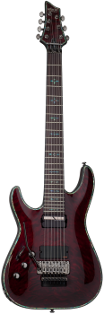 SCHECTER E-Gitarre, Hellraiser C-7 FR S, Black Cherry, Linkshänder