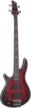 SCHECTER Bassgitarre, Hellraiser Extreme-4, Crimson Red Burst Satin, Linkshänder