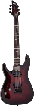 SCHECTER E-Gitarre, Omen Elite 6, Black Cherry Burst, Linkshänder