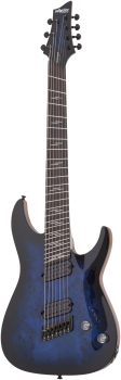 SCHECTER E-Gitarre, Omen Elite 7, MultiScale, See Thru Blue Burst