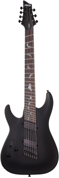 SCHECTER E-Gitarre, Damien 7, MultiScale, Satin Black, Linkshänder