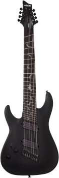 SCHECTER E-Gitarre, Damien 8, MultiScale, Satin Black, Linkshänder