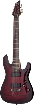 SCHECTER E-Gitarre, Demon 7, Crimson Red Burst