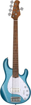 STERLING Bassgitarre, StingRay RAY35 Sparkle, Blue Sparkle