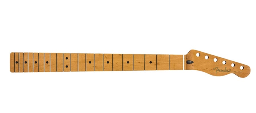 Fender roasted maple Telecaster neck, 21 narrow tall frets, 9.5 radius, maple, C shape, MIM