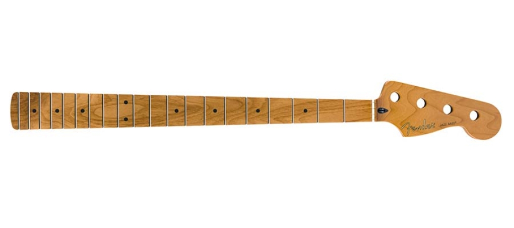 Fender roasted maple Jazz Bass neck, 20 medium jumbo frets, 9.5 radius, maple, C shape, MIM