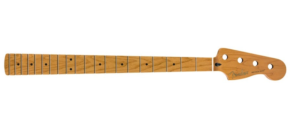 Fender roasted maple Precision Bass neck, 20 medium jumbo frets, 9.5 radius, maple, C shape, MIM