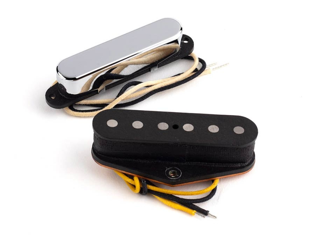 Lollar Vintage T single coil pickups, neck and bridge, chrome