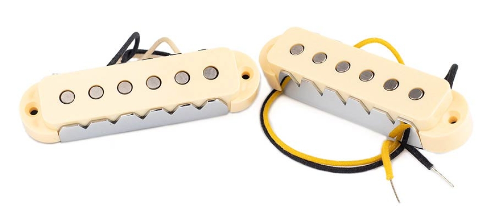 Lollar Jaguar single coil pickups, neck and bridge, cream