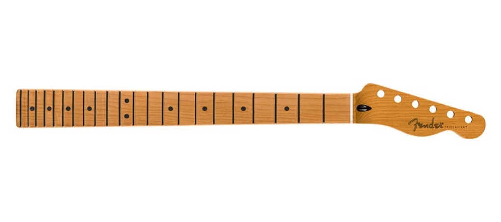 Fender satin roasted maple Telecaster neck, 22 jumbo frets, 12 radius, maple, flat oval shape