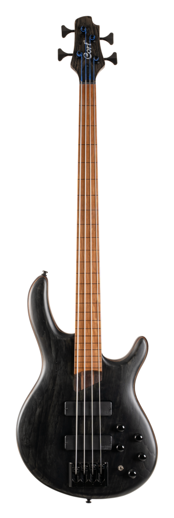 CORT Bassgitarre, B4 Element Fretless, Open Pore Trans Black