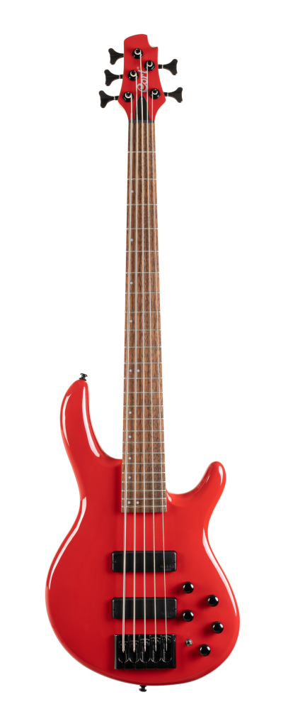 CORT Bassgitarre, C5 Deluxe, 5-Saiter, Candy Red