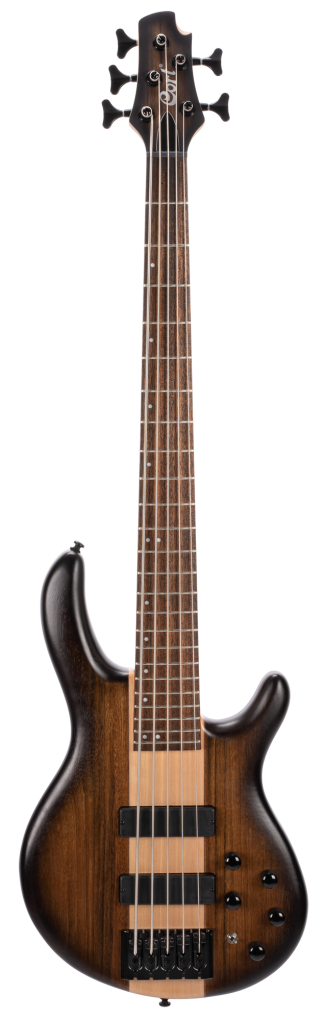 CORT Bassgitarre, C5 Plus OVMH, Open Pore Antiqe Brown Burst, 5-Saiter