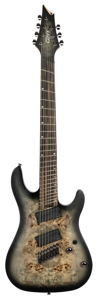 CORT E-Gitarre, KX507MS, Stardust Black, 7-Saiter