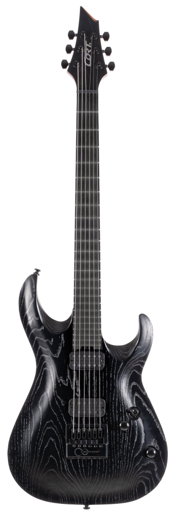 CORT E-Gitarre, KX700 Evertune, Open Pore Black, Tasche