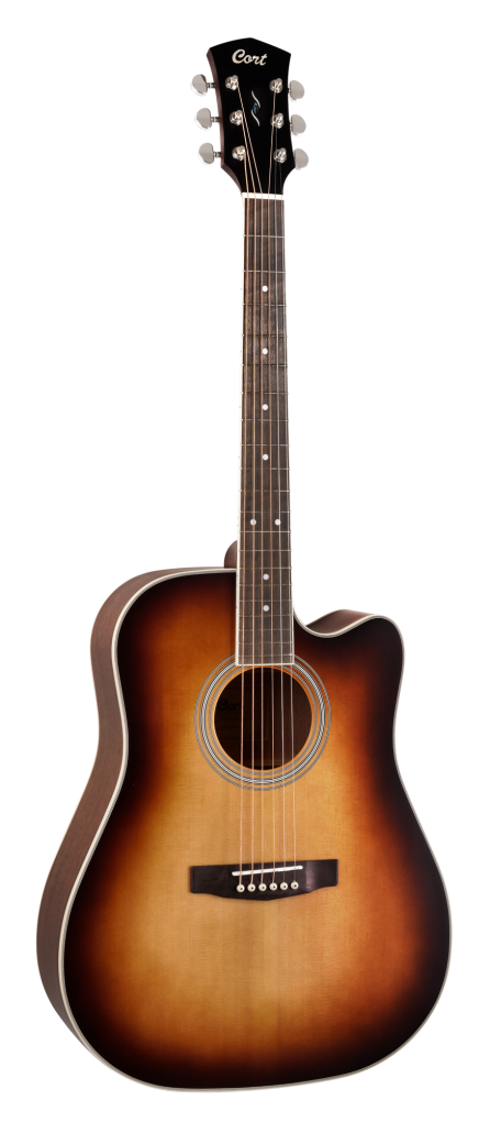 CORT Westerngitarre, PURE-DC, Satin Light Burst Top Natural Satin Body