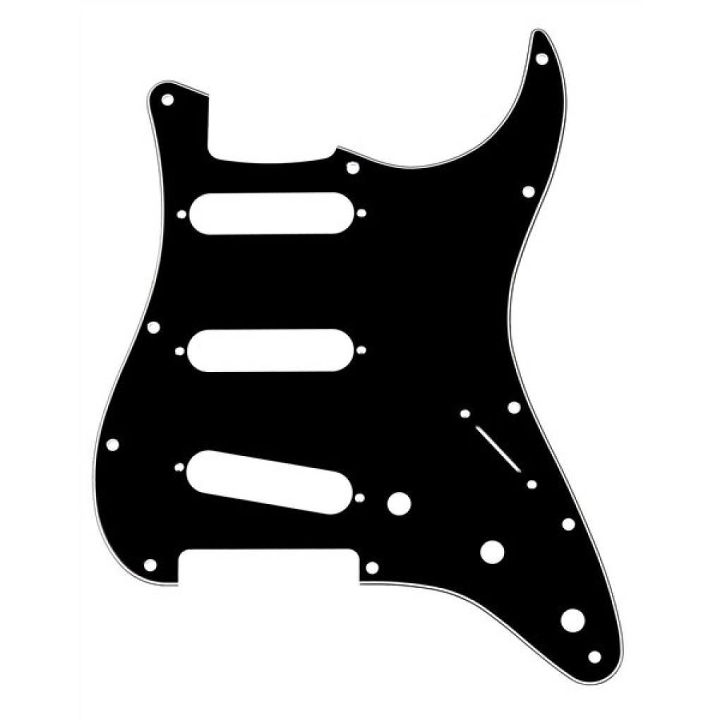 Pickguard Stratocaster® S/S/S 11-Hole Mount B/W/B 3-Ply