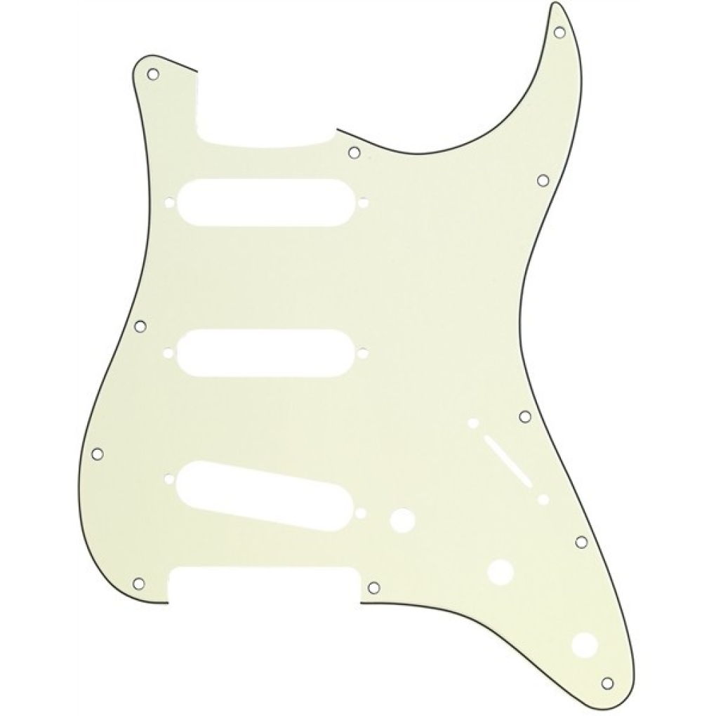 Pickguard Stratocaster® S/S/S 11-Hole Mount Mint Green MG/B/MG 3-Ply