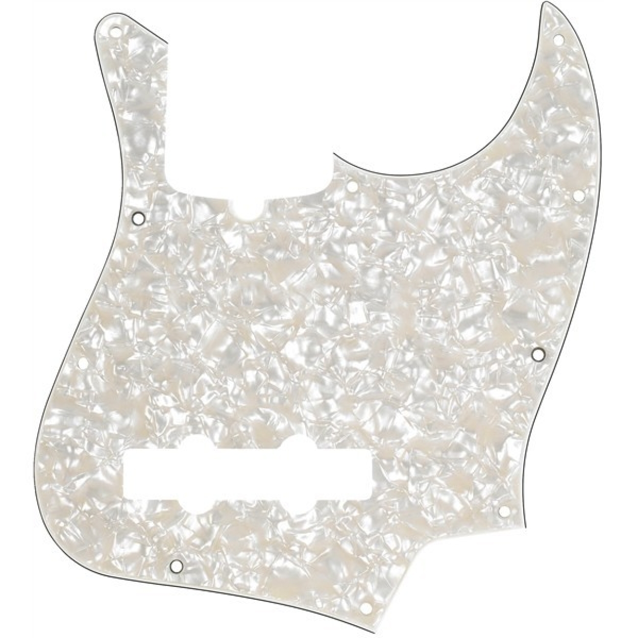 Pickguard, Jazz Bass®, 10-Hole Mount, Aged White Pearl, 4-Ply