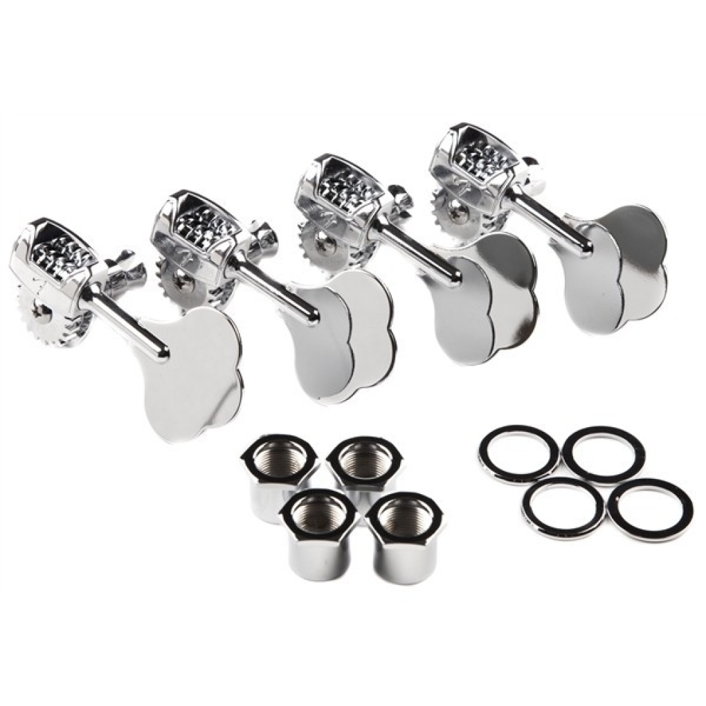 Deluxe "F" Stamp Bass Tuning Machines Set Chrome