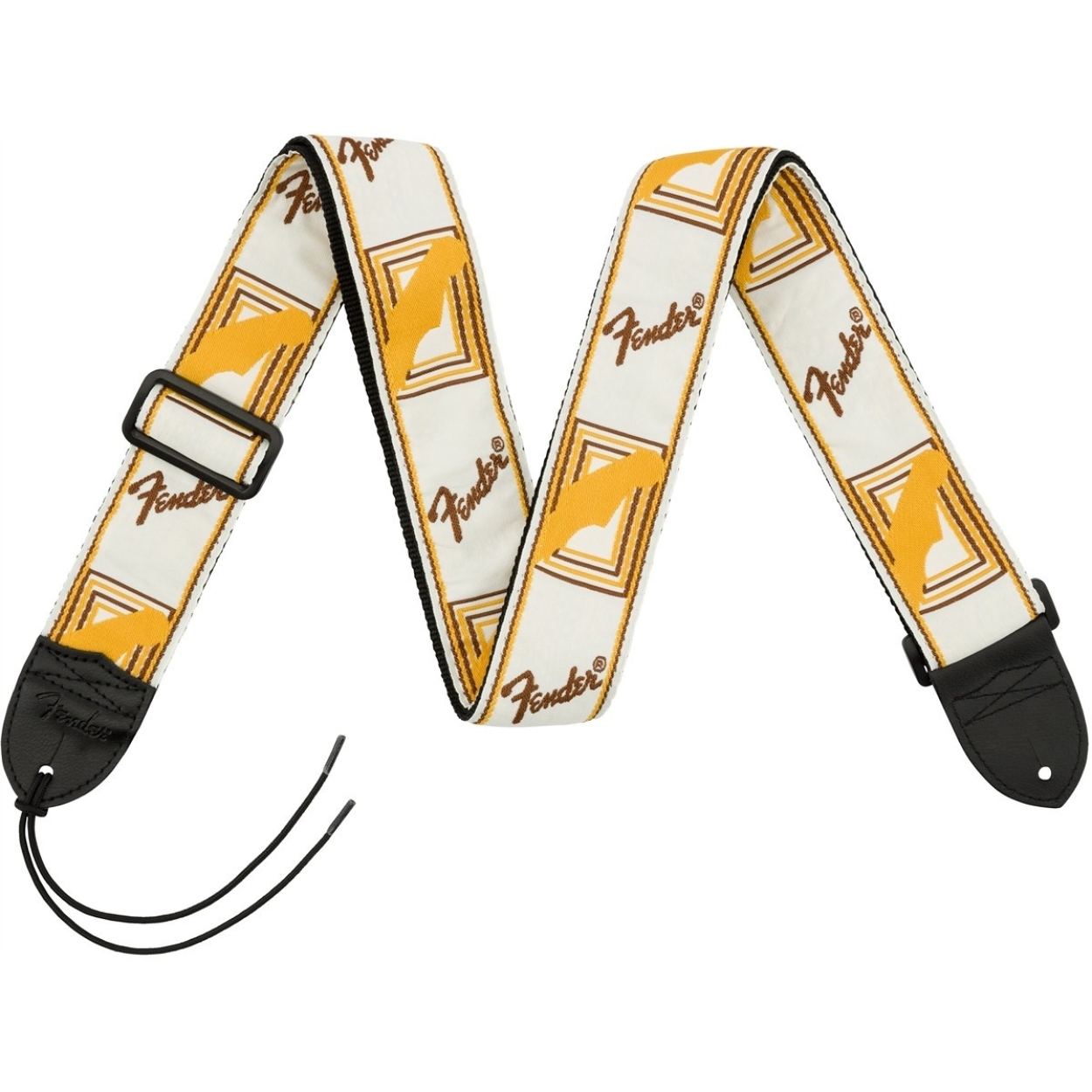 Fender® 2" Monogrammed Strap White/Brown/Yellow