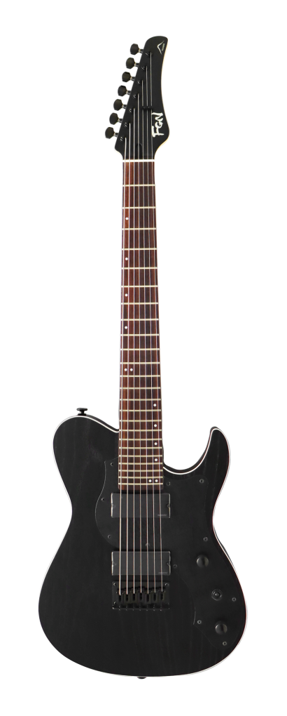 FGN E-Gitarre, J-Standard Iliad Dark Evo, 7-Saiter, Open Pore Black, S