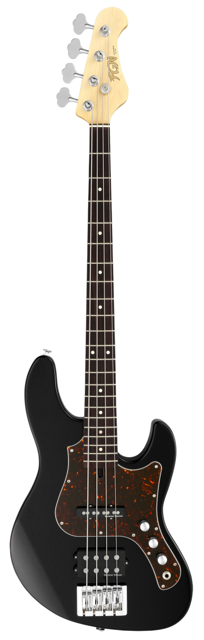 FGN Bassgitarre, J-Standard Mighty Jazz, Black, Tasche