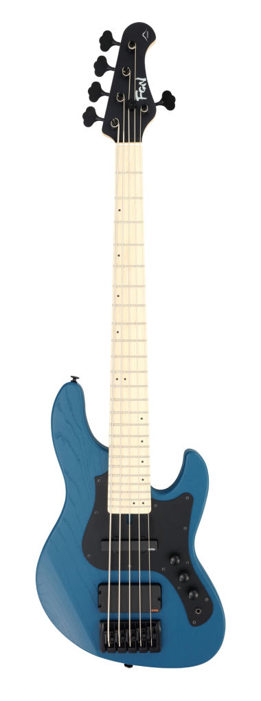 FGN Bassgitarre, J-Standard Mighty Jazz DE, 5-Saiter, Open Pore Blue,