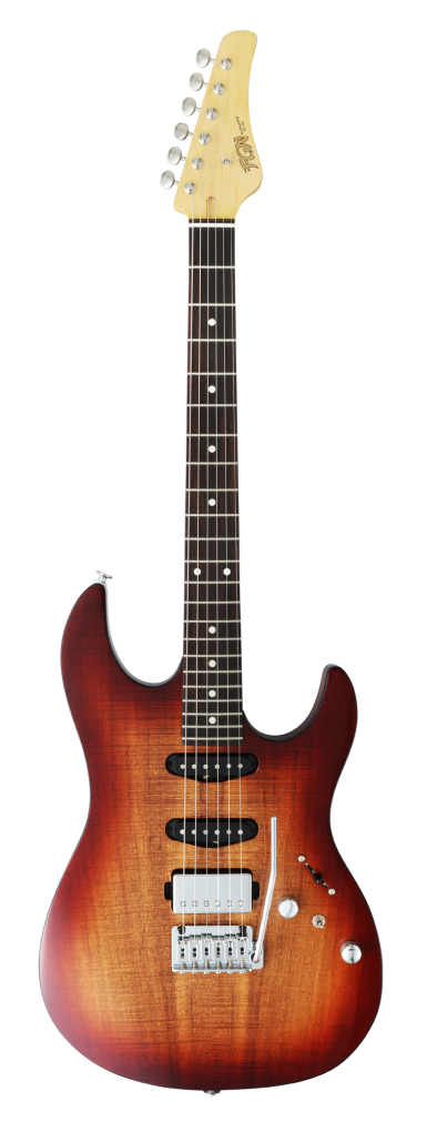 FGN E-Gitarre, J-Standard Odyssey DU, Koa Natural Burst, Tasche