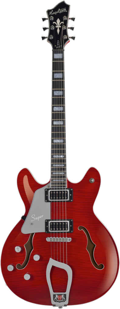 HAGSTROM E-Gitarre, Super Viking, Wild Cherry Transparent Flame, Links