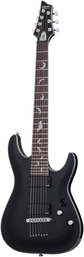 SCHECTER E-Gitarre, Damien Platinum-7, Satin Black