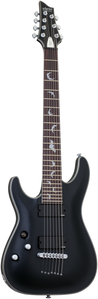 SCHECTER E-Gitarre, Damien Platinum-7, Satin Black, Linkshänder