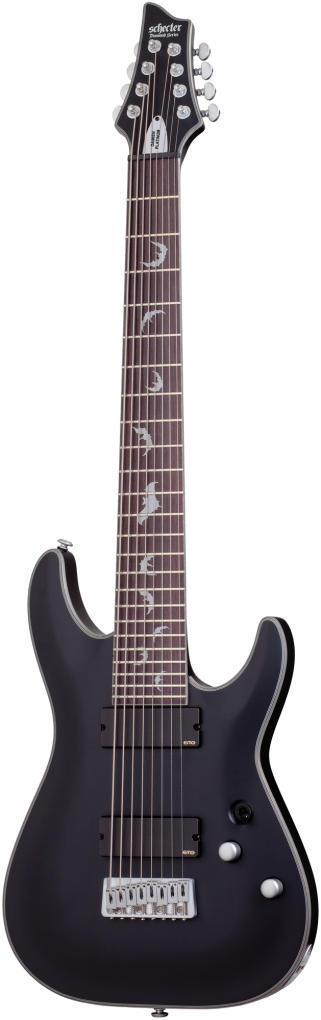 SCHECTER E-Gitarre, Damien Platinum-8, Satin Black